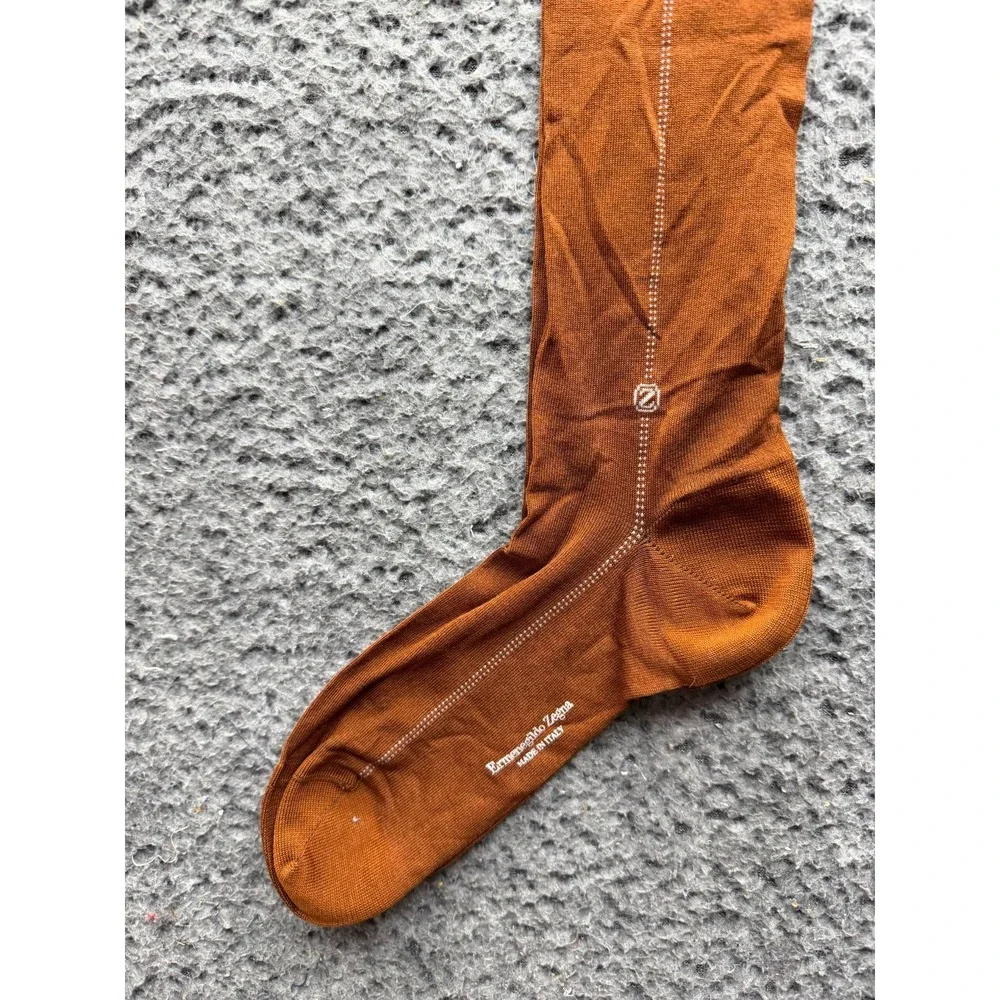 NWT Ermenegildo Zegna Baguette Cotton Knee Socks Vicunia One Size Unisex